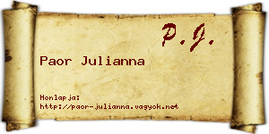 Paor Julianna névjegykártya